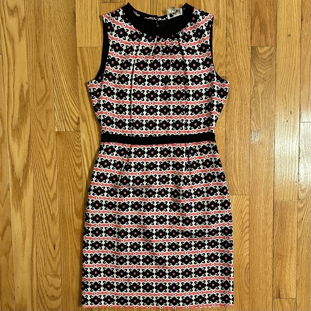 Milly of New York Black and Pink Patterned Mini Dress